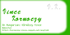 vince kormoczy business card